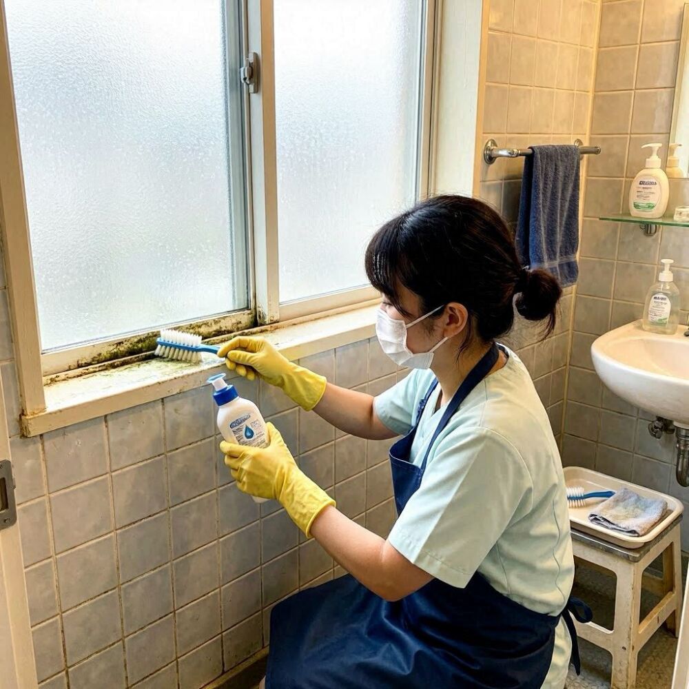 家庭でも、水回りの掃除など、カビが発生すると、落とすのは大変です