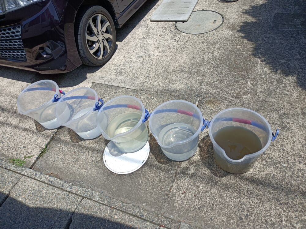 エバポレーター洗浄の排水